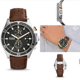  Shop Authentic Fossil Wakefield Black Dial Brown Leather Strap Watch for Men - CH2944 - Luxxuri