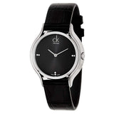  Shop Authentic Calvin Klein Skirt Black Dial Black Leather Strap Watch for Women - K2U231CS - Luxxuri