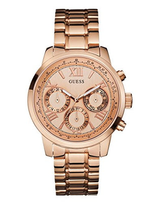  Shop Authentic Guess Sunrise Quartz Rose Gold Dial Rose Gold Steel Strap Watch For Women - W0330L2 - Luxxuri