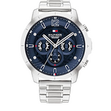  Shop Authentic Tommy Hilfiger Luca Chronograph Blue Dial Silver Steel Strap Watch For Men - 1710492 - Luxxuri