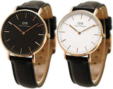  Shop Authentic Daniel Wellington Classic Sheffield White Dial Black Leather Strap Watch for Women - DW00100036 - Luxxuri