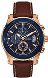  Shop Authentic Guess Pinnacle Chronograph Quartz Blue Dial Brown Leather Strap Watch For Women - W0673G3 - Luxxuri