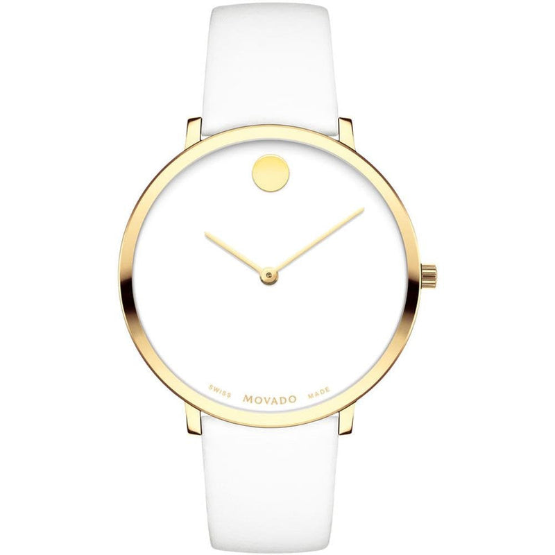  Shop Authentic Movado 70th Anniversary Limited Edition White Dial White Leather Strap Watch For Women - 0607138 - Luxxuri