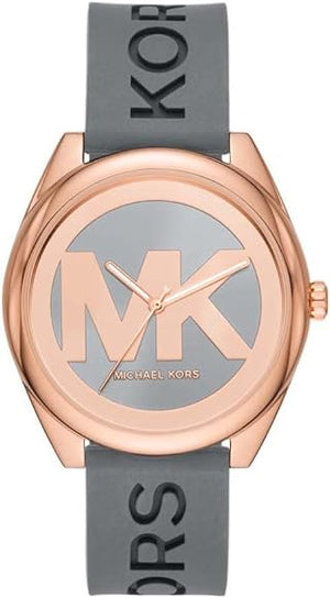  Shop Authentic Michael Kors Janelle Three Hand Grey Dial Grey Rubber Strap Watch For Women - MK7314 - Luxxuri