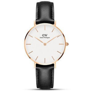  Shop Authentic Daniel Wellington Petite Sheffield White Dial Black Leather Strap Watch For Women - DW00100174 - Luxxuri