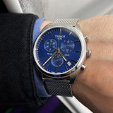  Shop Authentic Tissot PR 100 Chronograph Blue Dial Silver Mesh Bracelet Watch for Men - T101.417.11.041.00 - Luxxuri