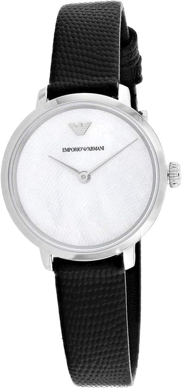  Shop Authentic Emporio Armani Modern White Dial Black Leather Strap Watch For Women - AR11159 - Luxxuri