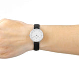  Shop Authentic Daniel Wellington Classic Petite Sheffield White Dial Black Leather Strap Watch For Women - DW00100242 - Luxxuri
