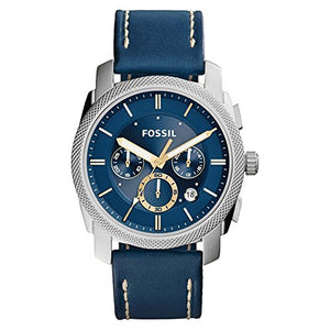  Shop Authentic Fossil Machine Chronograph Blue Dial Blue Leather Strap Watch for Men - FS5262 - Luxxuri