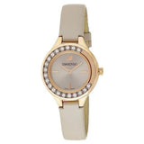  Shop Authentic Swarovski Lovely Crystals Mini Grey Dial Grey Leather Strap Watch for Women - 5261481 - Luxxuri