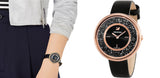  Shop Authentic Swarovski Crystalline Pure Black Dial Black Leather Strap Watch for Women - 5275043 - Luxxuri