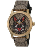  Shop Authentic Gucci G-Timeless Brown Dial Brown Leather Strap Unisex Watch - YA1264057 - Luxxuri