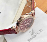  Shop Authentic Swarovski Era Journey Red Dial Red Leather Strap Watch for Women - 5416701 - Luxxuri