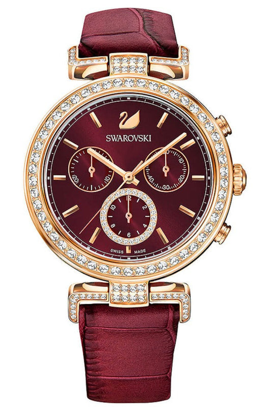  Shop Authentic Swarovski Era Journey Red Dial Red Leather Strap Watch for Women - 5416701 - Luxxuri