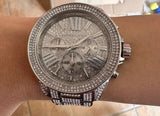  Shop Authentic Michael Kors Wren Chronograph Crystals Silver Dial Silver Steel Strap Watch For Women - MK6317 - Luxxuri