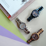  Shop Authentic Fossil Perfect Boyfriend Multifunction Brown Dial Two Tone Steel Strap Watch for Women - ES4284 - Luxxuri