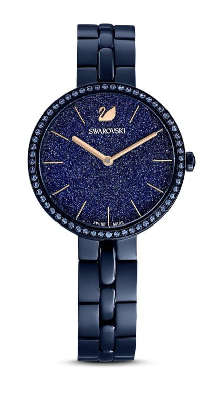  Shop Authentic Swarovski Cosmopolitan Crystals Blue Dial Blue Steel Strap Watch for Women - 5647452 - Luxxuri