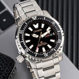  Shop Authentic Citizen Promaster 200M Diver Fugu Asian Limited Edition Black Dial Silver Steel Strap Watch For Men - NY0090-86E - Luxxuri
