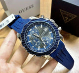  Shop Authentic Guess Octane Chronograph Black Dial Blue Rubber Strap Watch For Men - W1047G2 - Luxxuri
