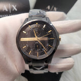  Shop Authentic Armani Exchange Hampton Chronograph Black Dial Black Steel Strap Watch For Men - AX2121 - Luxxuri