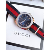  Shop Authentic Gucci GG2570 Quartz Blue Dial Blue & Red Nylon Strap Watch For Men - YA142304 - Luxxuri