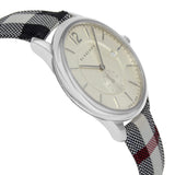  Shop Authentic Burberry The Classic Horseferry Silver Dial Black Leather Strap Watch for Men - BU10002 - Luxxuri