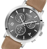 Shop Authentic Hugo Boss Spirit Grey Dial Brown Leather Strap Watch for Men - 1513691 - Luxxuri