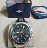 Shop Authentic Fossil Grant Chronograph Black Dial Silver Steel Strap Watch for Men - FS4994 - Luxxuri