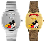  Shop Authentic Gucci Grip Disney Mickey Mouse Gold Dial Brown Leather Strap Watch For Women - YA157420 - Luxxuri