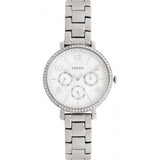  Shop Authentic Fossil Jacqueline Multi-Function Mother of Pearl Dial Silver Steel Strap Watch for Women - ES3755 - Luxxuri