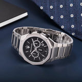  Shop Authentic Maserati Stile Skeleton Automatic Black Dial Silver Steel Strap Watch For Men - R8823142002 - Luxxuri