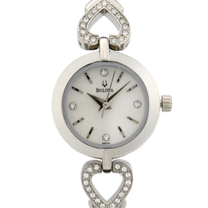  Shop Authentic Bulova Crystals White Dial Silver Steel Strap Watch for Women - 96X114 - Luxxuri
