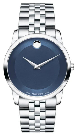  Shop Authentic Movado Museum Classic Blue Dial Silver Steel Strap Watch for Men - 606982 - Luxxuri