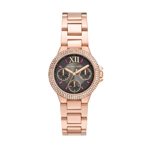  Shop Authentic Michael Kors Camille Chronograph Grey Dial Rose Gold Steel Strap Watch For Women - MK6983 - Luxxuri