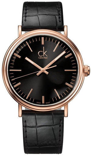  Shop Authentic Calvin Klein Surround Black Dial Black Leather Strap Watch for Men - K3W216C1 - Luxxuri