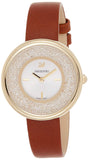  Shop Authentic Swarovski Crystalline Pure White Dial Brown Leather Strap Watch for Women - 5275040 - Luxxuri