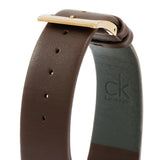  Shop Authentic Calvin Klein Minimal White Dial Brown Leather Strap Watch for Men - K3M216G6 - Luxxuri