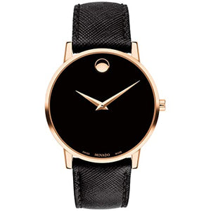  Shop Authentic Movado Museum Classic Black Dial Black Leather Strap Watch for Men - 0607196 - Luxxuri