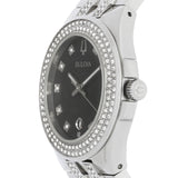  Shop Authentic Bulova Crystal Collection Black Dial Silver Steel Strap Watch for Men - 96K102 - Luxxuri