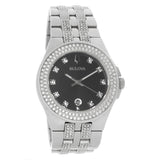 Shop Authentic Bulova Crystal Collection Black Dial Silver Steel Strap Watch for Men - 96K102 - Luxxuri