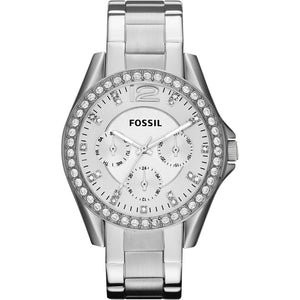  Shop Authentic Fossil Riley Multifunction Silver Dial Silver Steel Strap Watch for Women - ES3202 - Luxxuri