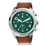  Shop Authentic Fossil Bronson Chronograph Green Dial Brown Leather Strap Watch for Men - FS5738 - Luxxuri