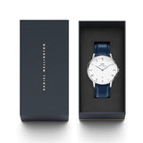 Shop Authentic Daniel Wellington Dapper Somerset White Dial Blue Leather Strap Watch For Men - DW00100192 - Luxxuri