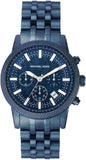 Michael Kors Hutton Chronograph Blue Dial Blue Steel Strap Watch For Men - MK9088