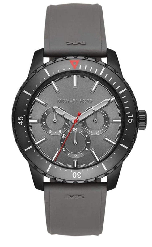 Shop Authentic Michael Kors Cunningham Multifunction Grey Dial Grey Rubber Strap Watch For Men - MK7164 - Luxxuri
