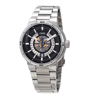  Shop Authentic Oris TT1 Engine Date Skeleton Black Dial Silver Steel Strap Watch for Men - 0173377524124-0782408 - Luxxuri