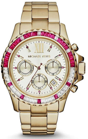  Shop Authentic Michael Kors Everest Chronograph Gold Dial Gold Steel Strap Watch for Women - MK5871 - Luxxuri