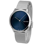  Shop Authentic Calvin Klein Minimal Blue Dial Silver Mesh Bracelet Watch for Women - K3M2212N - Luxxuri