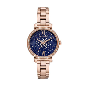  Shop Authentic Michael Kors Sofie Analog Quartz Blue Dial Rose Gold Steel Strap Watch For Women - MK3971 - Luxxuri