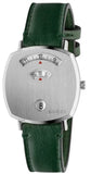  Shop Authentic Gucci Grip Quartz Silver Dial Green Leather Strap Unisex Watch - YA157406 - Luxxuri